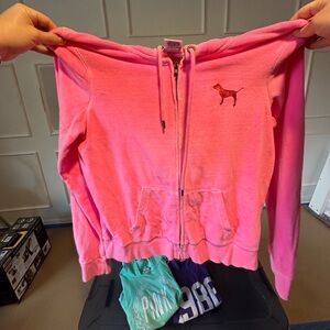 Victoria’s Secret full zip hooded sweatshirt velour